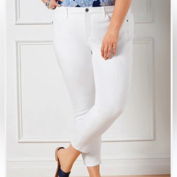 Talbots White High Waist, Skinny Leg Ankle Length Jegging Women's Size 16 NWT - Picture 1 of 9